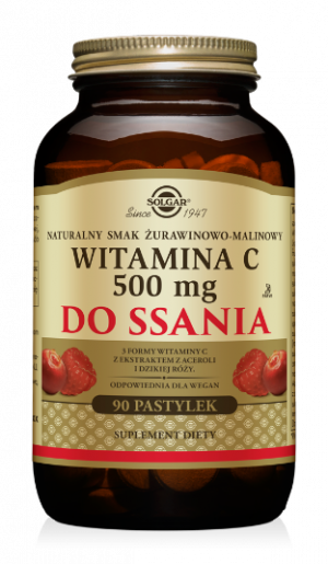 Witamina C 500 mg do ssania s. żurawina – malina suplement solgar
